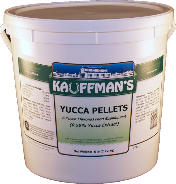 Kauffman's 100% Yucca Powder 6 lb bucket. An animal feed supplement.